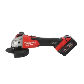 Шлифмашина угловая аккумуляторная MILWAUKEE, M18 FSAG125XB-502X, диаметр 125мм (+2 аккумулятора, зарядное устройство, защитный кожух, №19