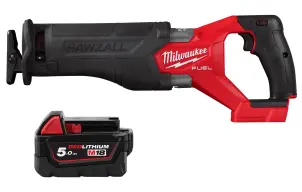 Пила шабельна акумуляторна безщіткова MILWAUKEE M18 FSZ-0 (каркас) + M18 B5 подарунок №1