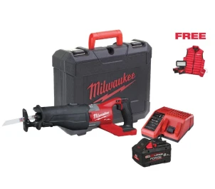 Пила шабельна акумуляторна MILWAUKEE, M18 FSX-801C (+зар.пр., 1 акум.Х 8Аг, кейс)+M18 ALIS-0+жилетка №3