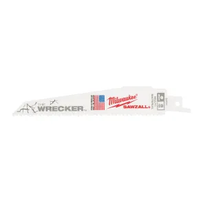 Полотно для сабельных пил WRECKER MILWAUKEE, 150х3,6/2,3мм, (5шт), (Металл, древесина с гвоздями) №1