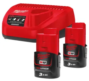 Енергокомплект акумуляторний Li-Ion M12 NRG-302 (B3 2шт +зар.пристр. С12С) MILWAUKEE №1