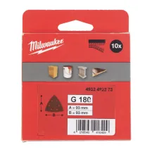 Бумага шлифовальная MILWAUKEE, 93х93х93мм HL, зерно 180, (10шт)