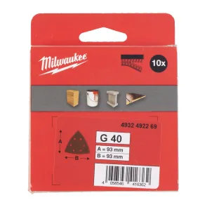 Папір шдіфувальний MILWAUKEE, 93х93х93мм HL, зерно 60, (10шт) №3