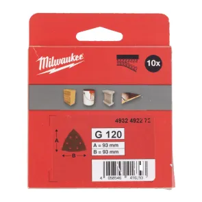 Папір шліфувальний MILWAUKEE, 93х93х93мм HL, зерно 120, (10шт) №3