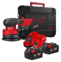 Шлифмашина эксцентриковая аккумуляторная MILWAUKEE O125мм M18 FROS125-502X (ЗУ+2ак.Х5Аг+кейс)