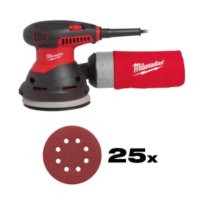 Шліфмашина ексцентрикова MILWAUKEE, ROS 125 E, 300Вт, 125мм (+шліфпапір, пилозбірник, кабель, сумка для інструментів) №15