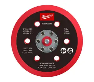 Подошва шлифовальная MILWAUKEE FROSBPHH150, O150мм, 6 отв. для M12 FROS (жесткая с липучкой) №1