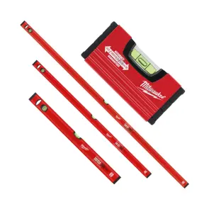 Набор уровней Slim Box MILWAUKEE, 10/60/120/180см, (4шт) №1