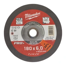 Диск зачисний по металу MILWAUKEE, SG 27/180х6 PRO+, O180мм