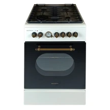 Плита газоэлектр. FDR661234BE 60см. бежевая, дисплей, чугунная решетка, ретро (GRUNHELM)