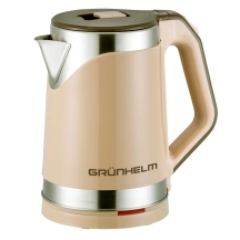 Электрочайник Металл - EKS-1857SB, 2,0л, 1500-1700Вт, бежевый, диск (GRUNHELM)