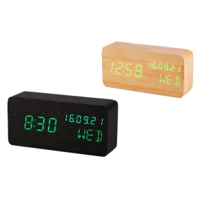 Часы настольные LED - 1609 (USB DC+5V,2000мАч,t,влажн,строй,date) (GRUNHELM) №1