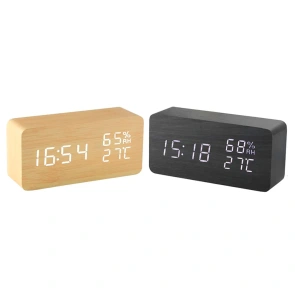 Годинник настільний LED - 1502 (USB DC+5V,2000мАч,t,волог,буд) (GRUNHELM) №1