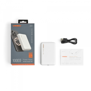 Внешний аккумулятор с беспроводной зарядкой 10000mAh VIDEX VPB-331 PD20W Белый №10