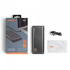 Внешний аккумулятор 20000mAh VIDEX VPB-202C 75W Черный №38