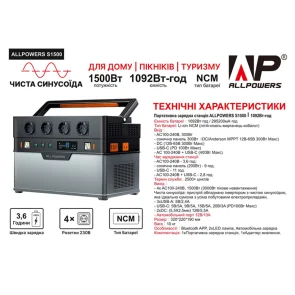 Портативная зарядная станция ALLPOWERS S1500 №5