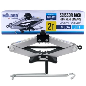 Домкрат ромбовый Molder 2т 120-413мм резиновая подушка №6