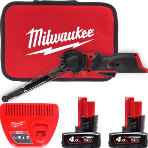 Стрічкова шліфувальна машина 13мм M12 FBFL13-402В MILWAUKEE (+ заряд.пристрій, 2 акум., сумка для інструментів) №2