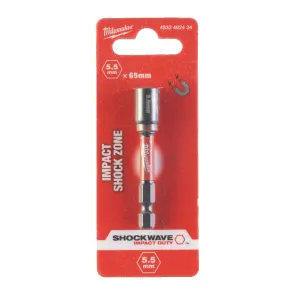 Торцевая головка 1/4 дюйма, шестигранная, 5.5 мм Shockwave, ударопрочная Milwaukee 4932492434 №1