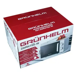 Мікрохвильова піч - 20MX750-W (біла) 20л, 700 Вт, мех. (GRUNHELM) №6