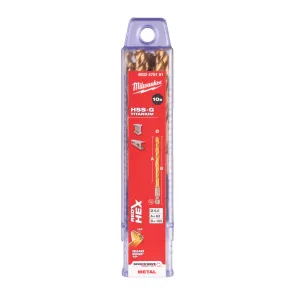 Сверло по металлу RedHEX HSS-G TiN MILWAUKEE, диаметр 6 мм, (10шт) пластиковая коробка №1