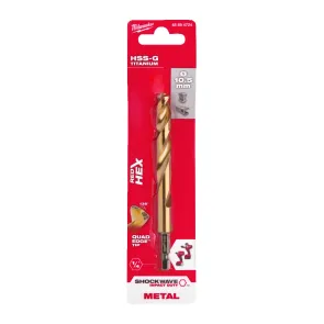 Сверло по металлу RedHEX HSS-G TiN MILWAUKEE, диаметр 10,5мм №4