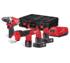 Набор из 2х инструментов бесщеточных аккумуляторных MILWAUKEE M12 FPP2AX-423P (Дрель-шуруповерт M12 FUEL FDD-0, инстр. многофункц)