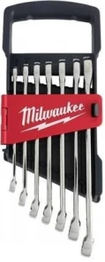 Набір метричних ключів рожково-накидних MAX BITE MILWAUKEE з храповиком, (7шт), (8-17мм) №3