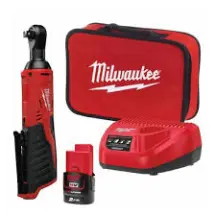 Гайковерт угловой аккумуляторный 3/8" MILWAUKEE, M12 IR-201B, 47Нм, (+ заряд.устройство, 1 акум.Х 2Ач, сумка для инструментов)