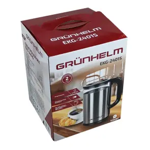 Електрочайник Скло - EKG-2401S, 1,8л, 1500Вт, нержавійка, диск (GRUNHELM) №6