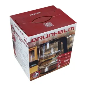 Електрочайник Скло - EKG-2313, 2,0л, 1500Вт, чорний, диск (GRUNHELM) №7