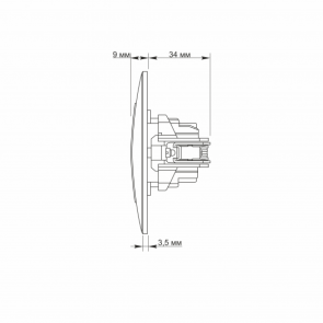 Розетка одинарная с заземлением белая TITANUM STANDARD №14