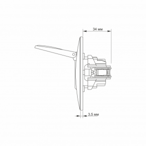Розетка одинарная с заземлением и крышкой белая TITANUM STANDARD №14