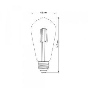 LED лампа TITANUM Filament ST64 6W E27 2200K бронза №3