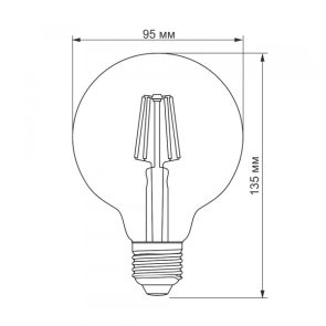 LED лампа TITANUM Filament G95 6W E27 2200K бронза №3