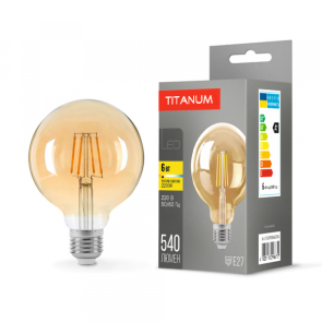 LED лампа TITANUM Filament G95 6W E27 2200K бронза №4
