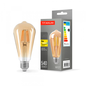 LED лампа TITANUM Filament ST64 6W E27 2200K бронза №4