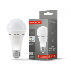 LED лампа аккумуляторная TITANUM A68 10W E27 4000K 220V №1