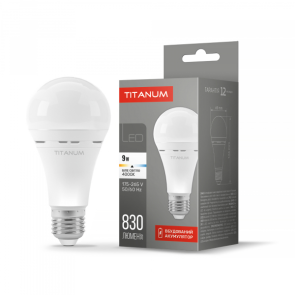LED лампа акумуляторна TITANUM A68 9W E27 4000K 220V №1