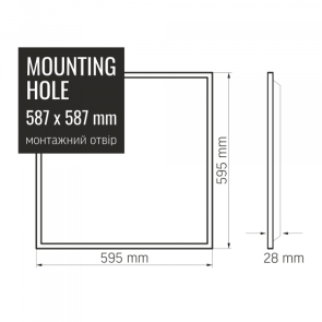LED панель VIDEX 60W 6000K 220V матовая №9