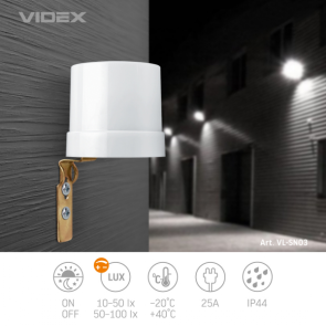 Датчик освітленості VIDEX VL-SN03 25A 220V фотометричний №4