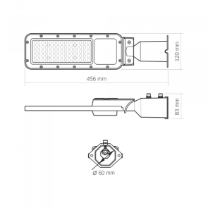 LED ліхтар вуличний VIDEX IP65 SLE17 50W 5500Lm 5000K 220V №8