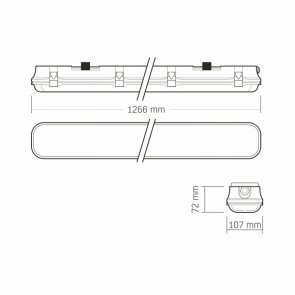 LED светильник IP65 линейный под лампу 2хТ8 VIDEX 1,2М 220V №13