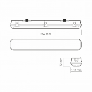 LED светильник IP65 линейный под лампу 2хТ8 VIDEX 0,6М 220V №13