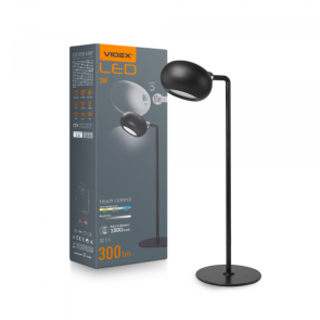 LED лампа настiльна з акумулятором VIDEX VLE-TF18B 3W 3000-5500K Чорна №1