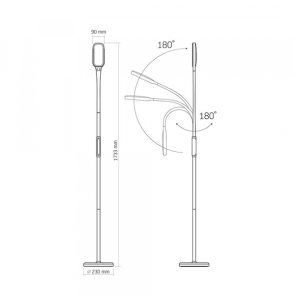 LED торшер белый VIDEX TF07W 14W 3000-5500K №8