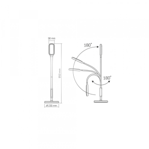 LED торшер белый VIDEX TF07W 14W 3000-5500K №9