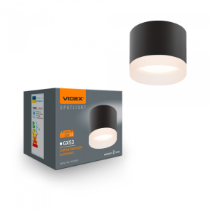 Світильник VIDEX під лампу GX53 накладний Чорний (VL-SPF25A-B) №1