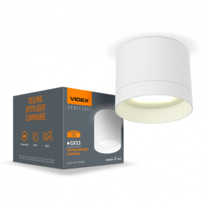 Світильник VIDEX IP44 під лампу GX53 накладний Білий VL-SPF19A-W №5