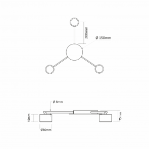 Светильник VIDEX под лампу 3xGX53 накладной Черный VL-SPF20B-B №8